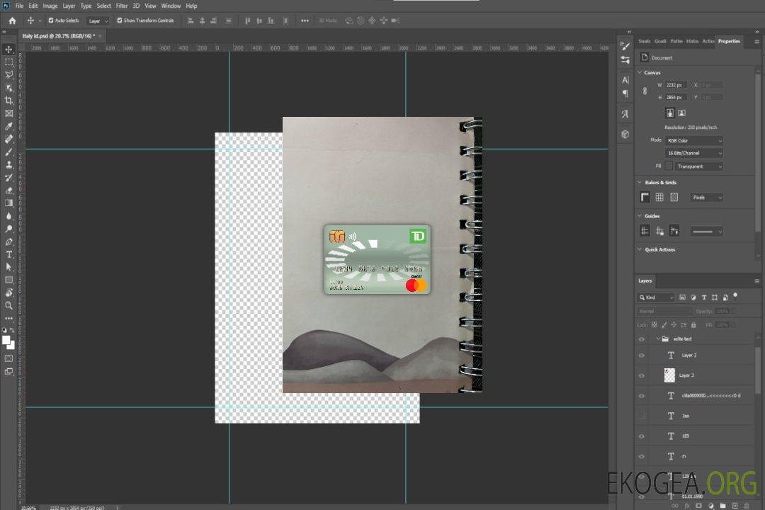 Photolook avant de la carte de débit principale Canada TD template Photolook avant de la carte de débit principale Canada TD template